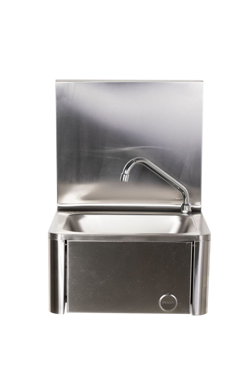 Lave-main inox bac rectangulaire avec distributeur de savon