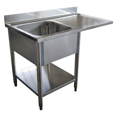 Table lave-vaisselle - 120 x 75 cm - droite - avec dosseret et