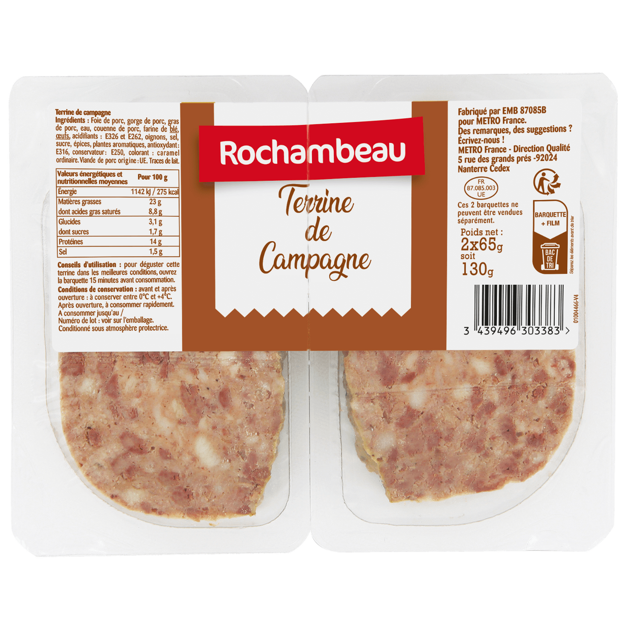 Rochambeau Terrine de Campagne 2 x 65 g