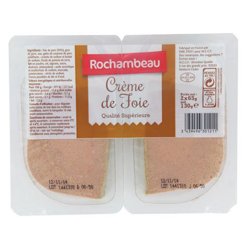 Rochambeau Crème de foie supérieure 2 x 65 g