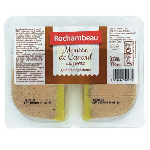 Rochambeau Mousse de canard au porto 2 x 65 g