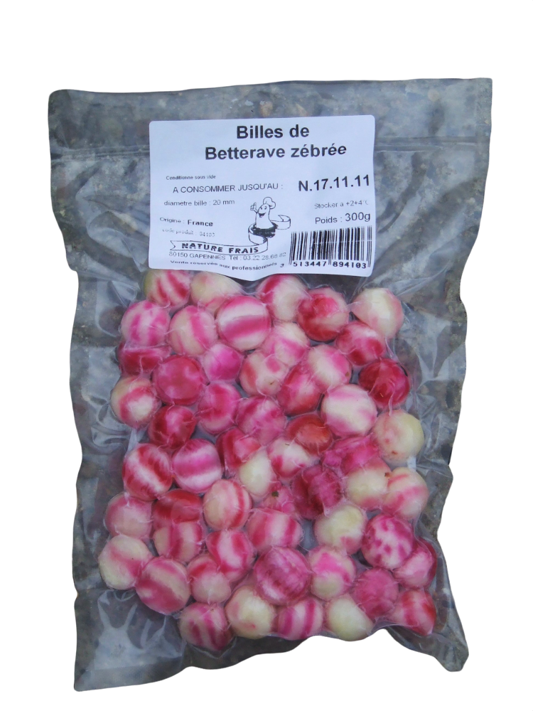 Bille de betterave zébrée crue sachet 500 g Nature Frais élaboré en France