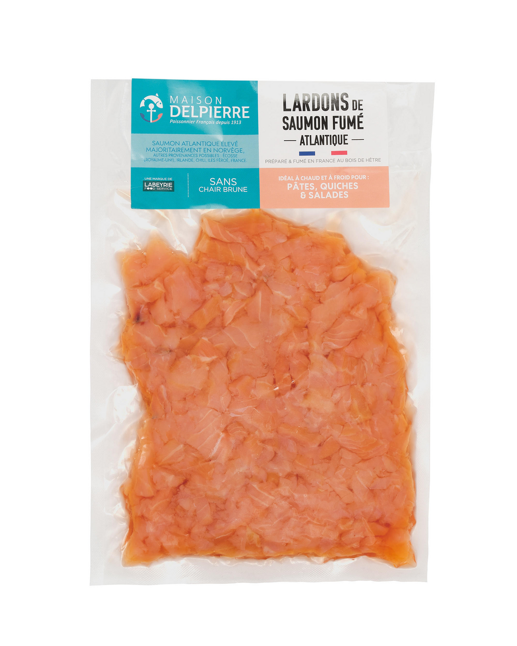 MAISON DELPIERRE Lardons de saumon fumé au bois de hêtre 500 g