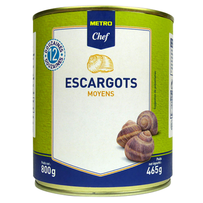 METRO Chef Escargot lucorum moyen 12 douzaines boîte 4/4