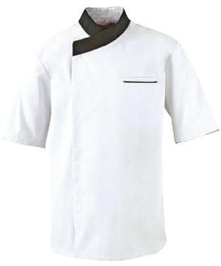 Veste de cuisine Exalt'S manches courtes blanc col noir S