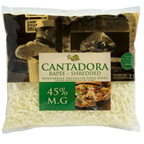 Cantadora Mozzarella râpée 45% MG sachet 2.5 kg