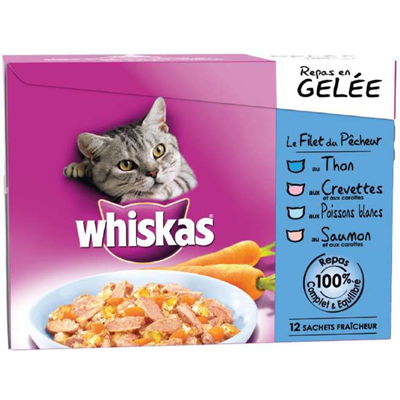 Sachet Fraicheur Filet Peche Pour Chat 12 X Boite 100 G Whiskas Metro