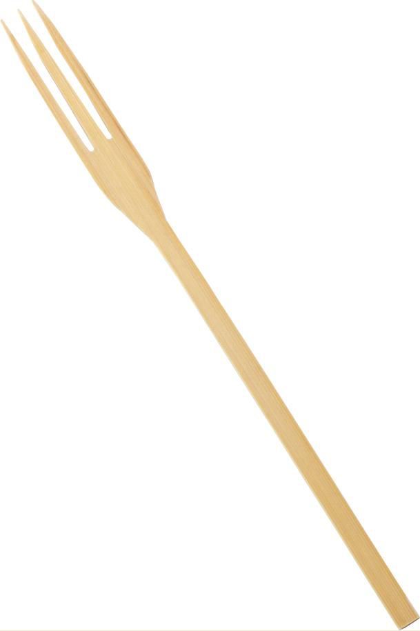 100 fourchettes à 3 dents en bambou 14 cm Solia