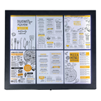 Securit Cadre porte-menu avec Led 6 pages