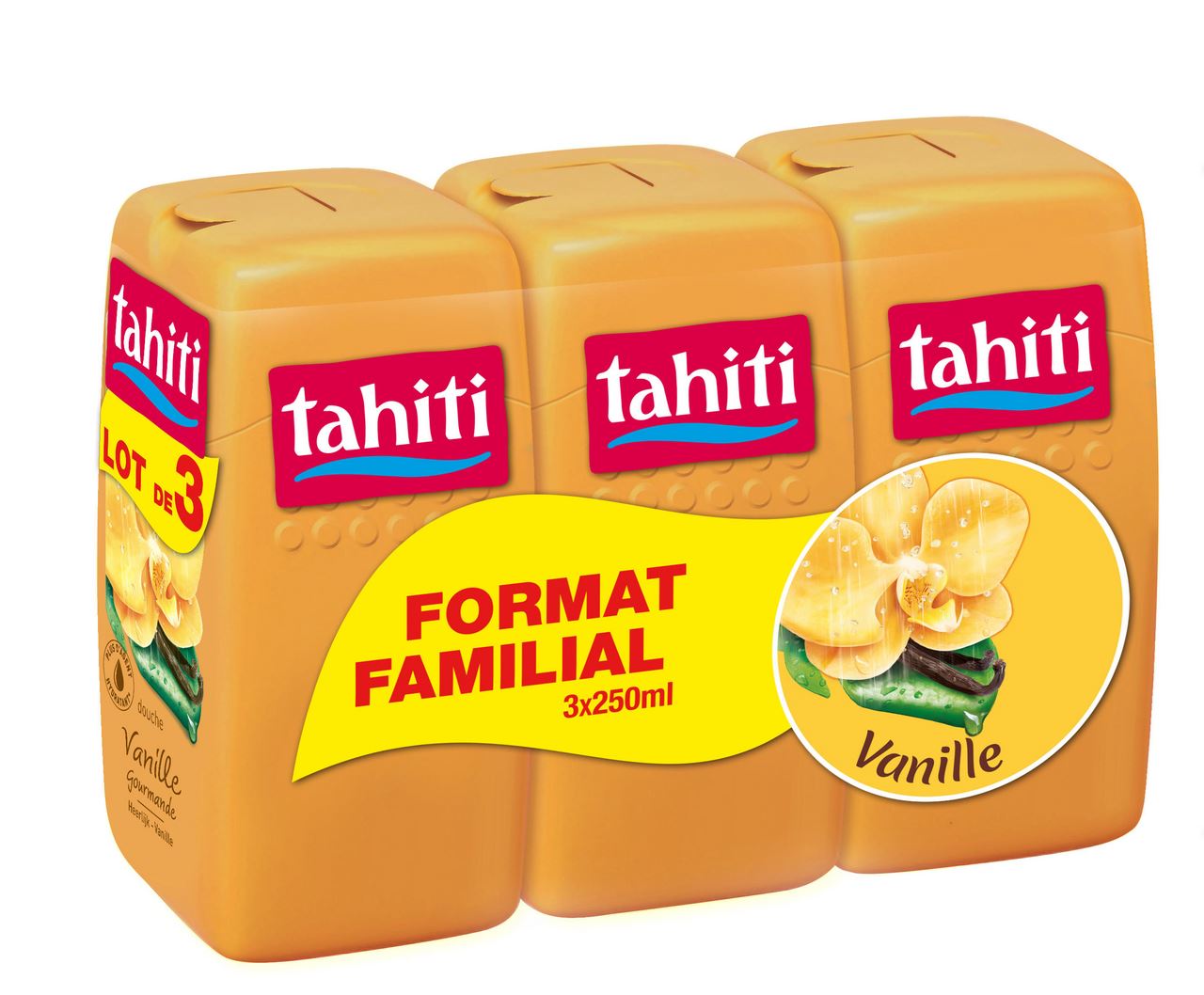 Gel douche lait de vanille 250 ml x 3 Tahiti