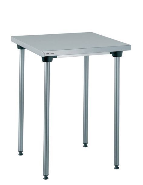 Table inox centrale sans étagère 60 x 60 cm