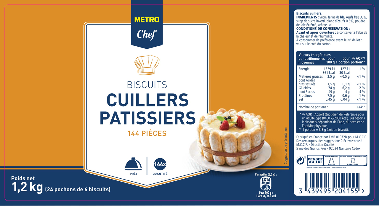 METRO Chef Biscuit cuiller 1.2 kg