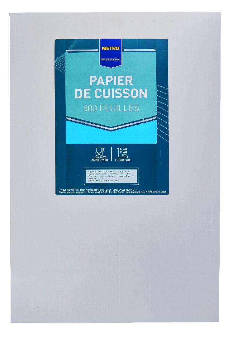 Papier cuisson sulfurisé 500 feuilles 40 x 60 cm METRO Professional