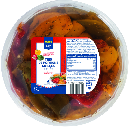 METRO Chef Trio de poivrons grillés pelés marinés 1 kg