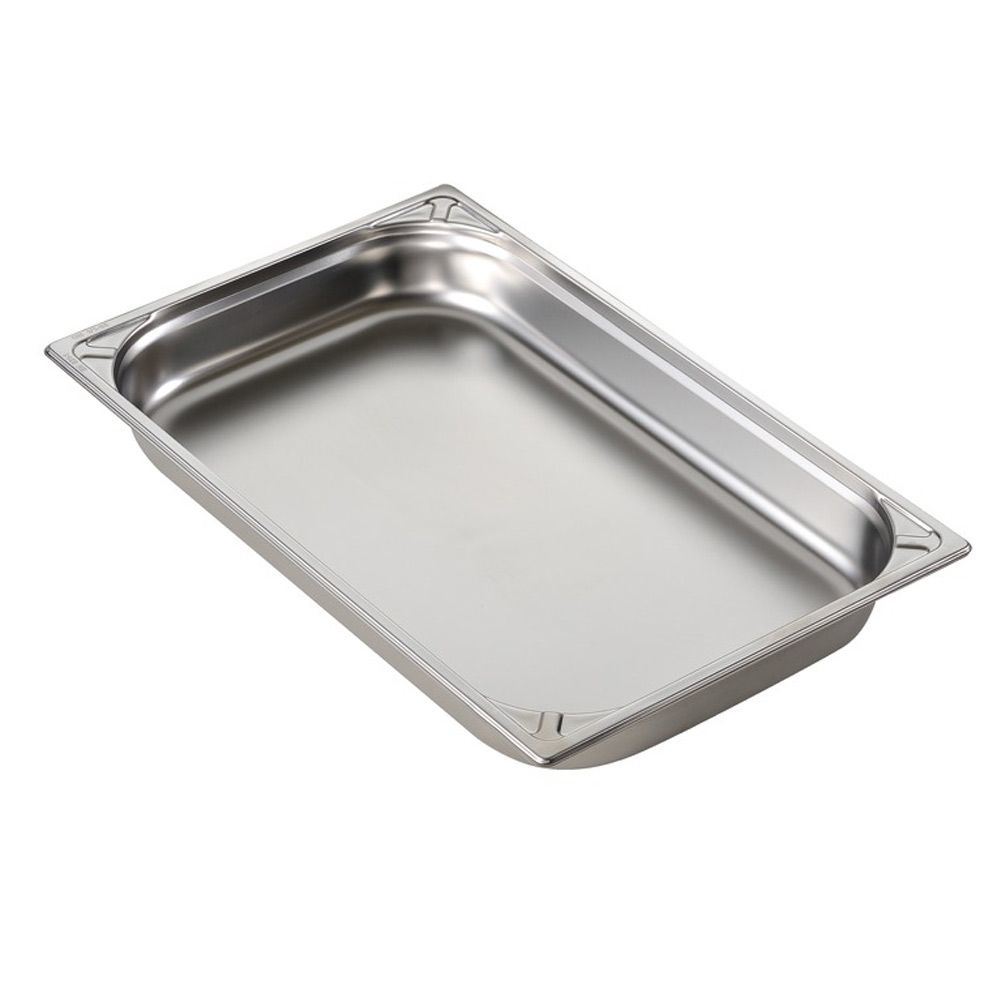 Bac gastro inox GN 1/1 H.6.5 cm plein sans anses