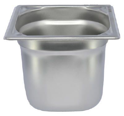 Bac gastro inox GN 1/6 H.15 cm plein sans anses