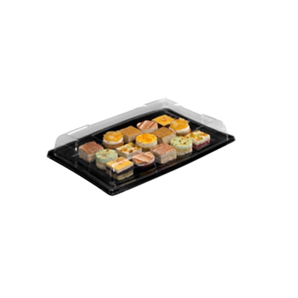 5 plateaux rectangulaires noirs 30 x 46 cm