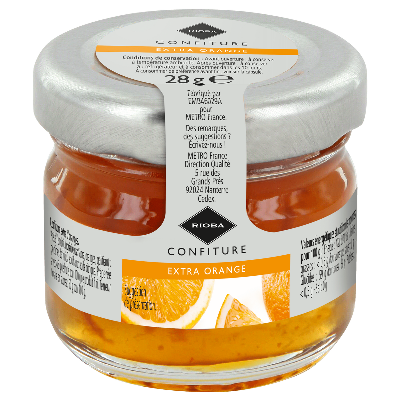 RIOBA Confiture d'oranges 24 x 28 g