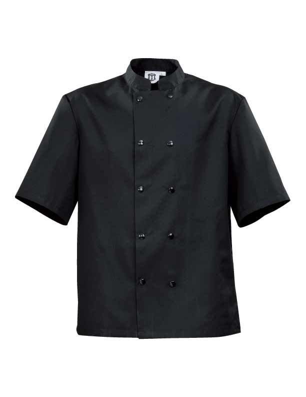 Veste de cuisine noire manches courtes H-Line T.S