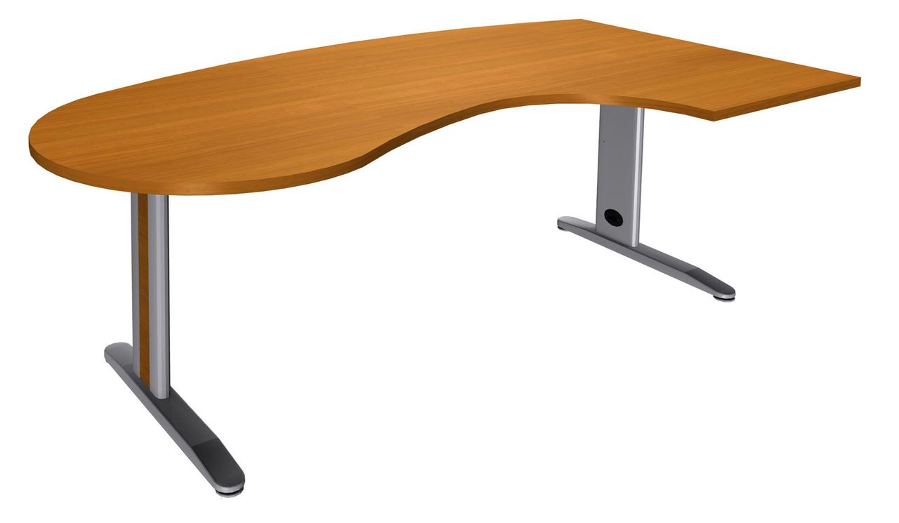 Bureau opérationnel retour droite Scénario merisier L.200 cm