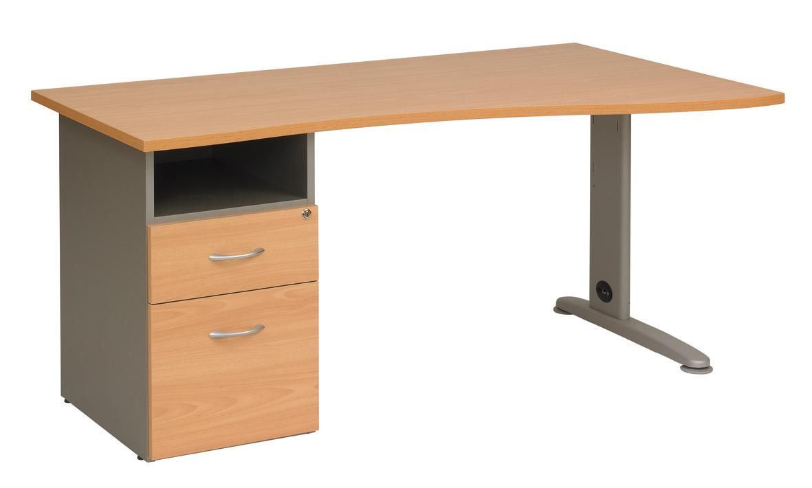 Bureau opérationnel retour droite Scénario hêtre L.160 cm