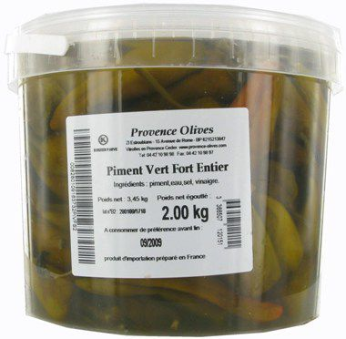 Piment vert fort entier 2 kg Maroc