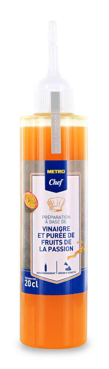 METRO Chef Préparation à base de vinaigre et purée de fruit de la passion 20 cl