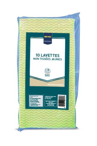 Lavette non tissée jaune x 10