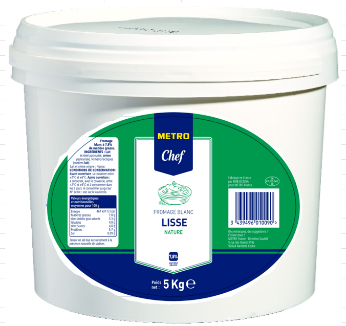 METRO Chef Fromage blanc 40% MG 5 kg