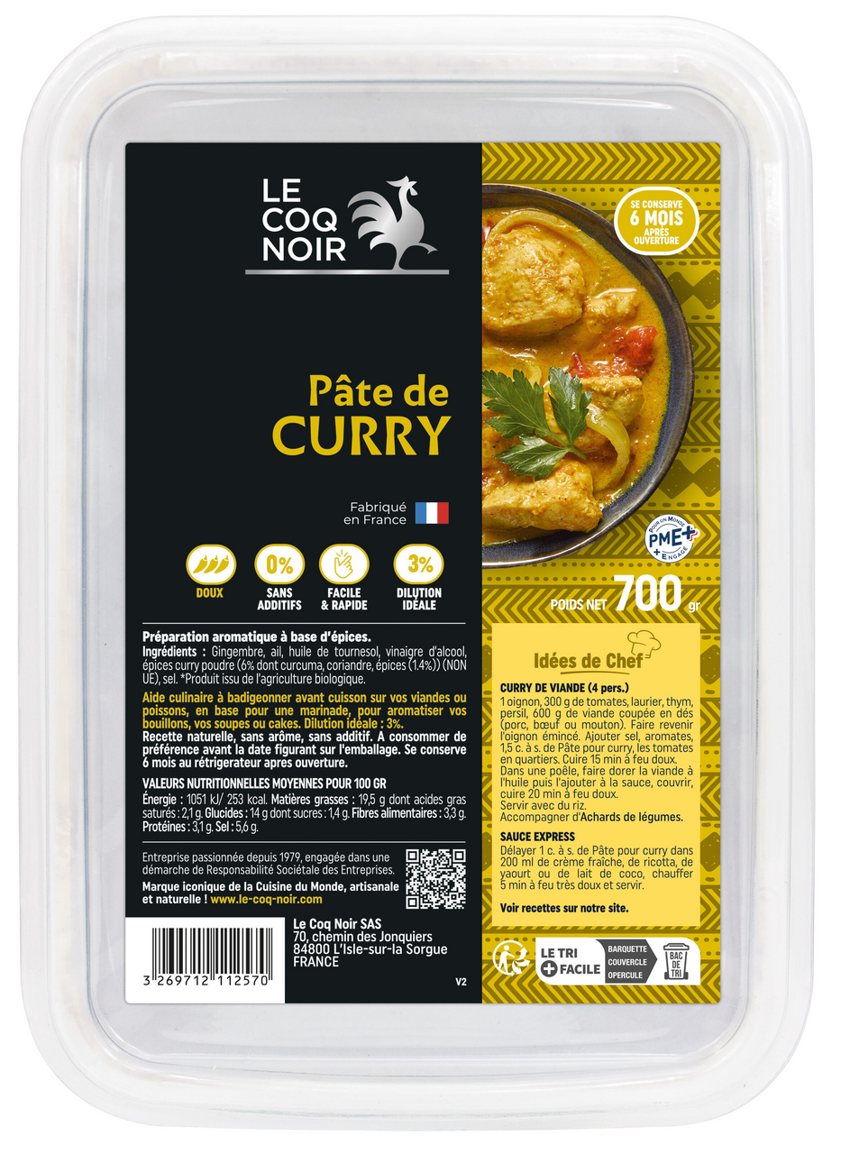 Le Coq Noir Pâte de curry barquette 700 g