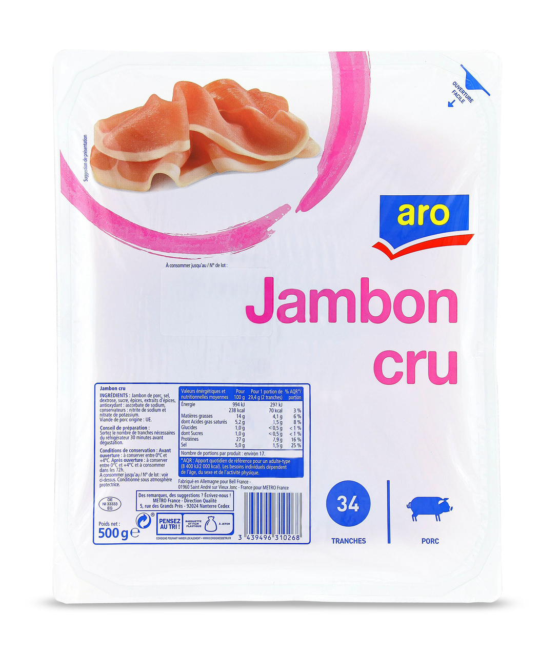 aro Jambon cru 500 g