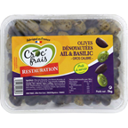 Olive dénoyautée à l'ail et basilic Croc'frais barquette 1 kg Grèce