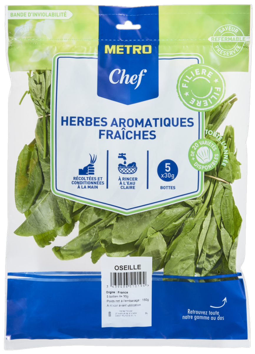 METRO Chef Oseille France, Italie, Espagne, Maroc, Israël, Kenya botte de 30 g