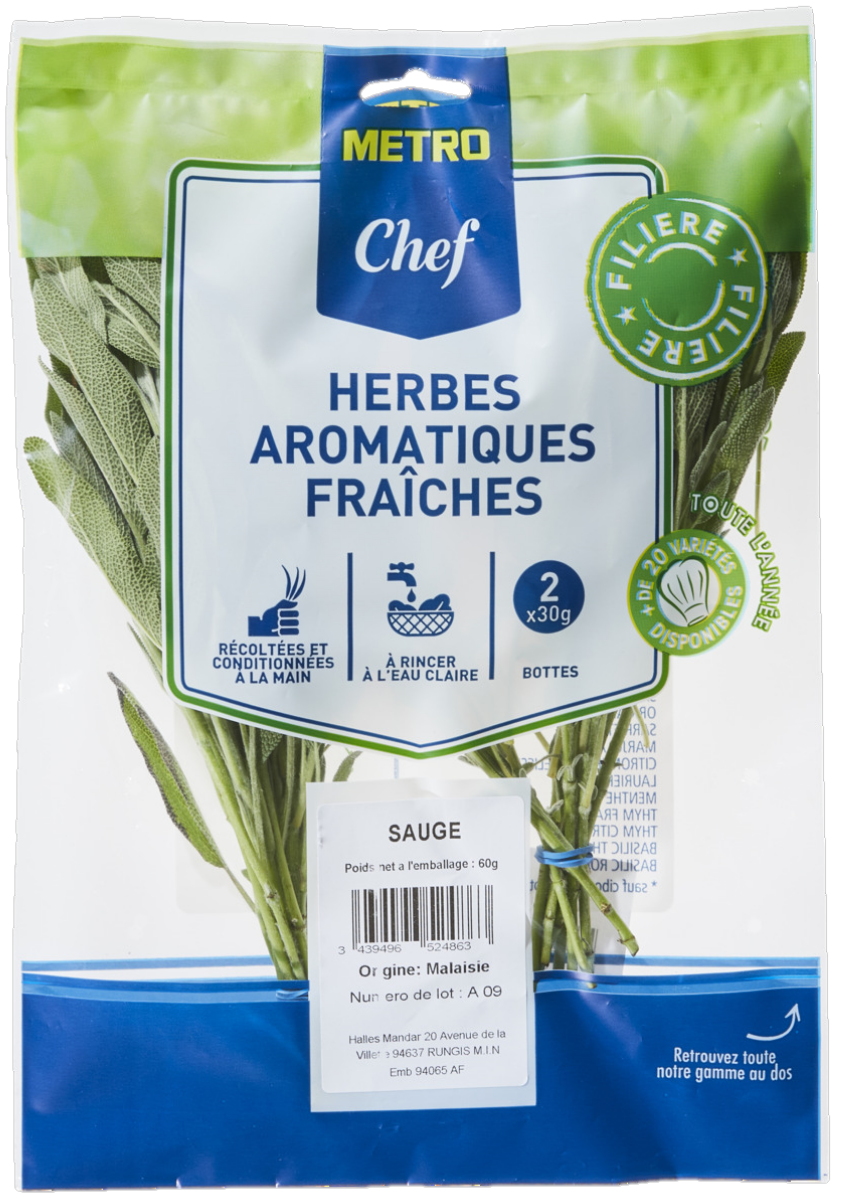 METRO Chef Sauge France, Italie, Espagne, Maroc, Israël, Kenya botte de 30 g
