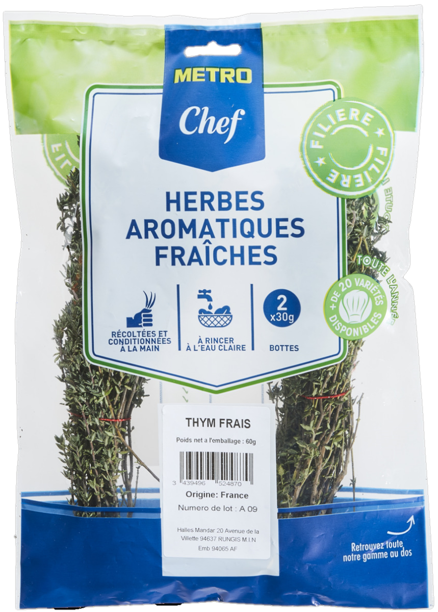 METRO Chef Thym France, Italie, Espagne, Maroc, Israël, Kenya botte de 30 g