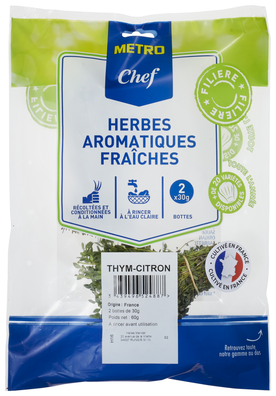 METRO Chef Thym citron France, Italie, Espagne, Maroc, Israël, Kenya botte de 30 g