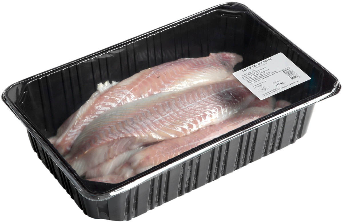 Filet de Lieu Noir calibre 150/400 sous atmosphère pêché en Atlantique Nord-Est barquette 2 kg