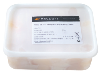 Noix de St Jacques blanche pêchée en Atlantique Nord-Est colis 2 kg