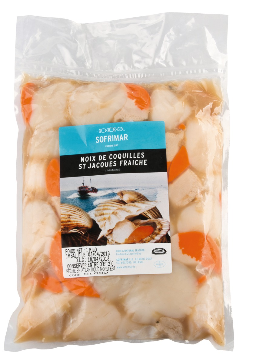 Noix de St Jacques coraillée sous vide pêché en Atlantique Nord-Est colis 2 kg
