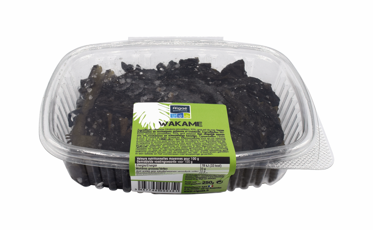 Wakamé frais salé BIO élevage France barquette 250gr