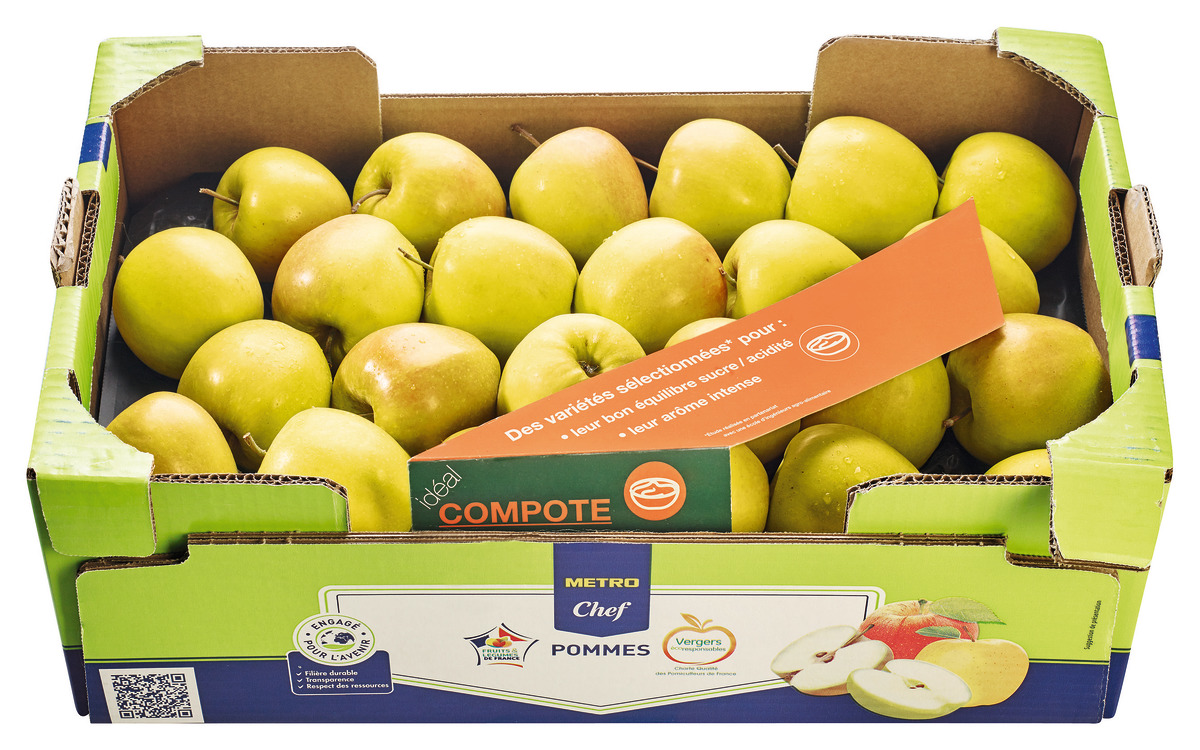 METRO Chef Pomme Golden plateau calibre 136/180 g catégorie 1 France 8 kg