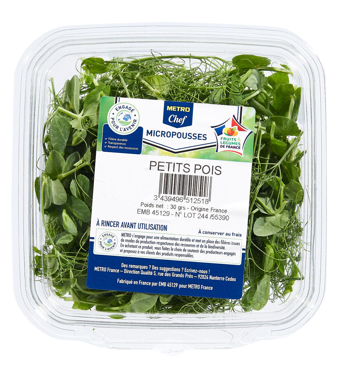 METRO Chef Micro-pousse de petit pois France 30 g
