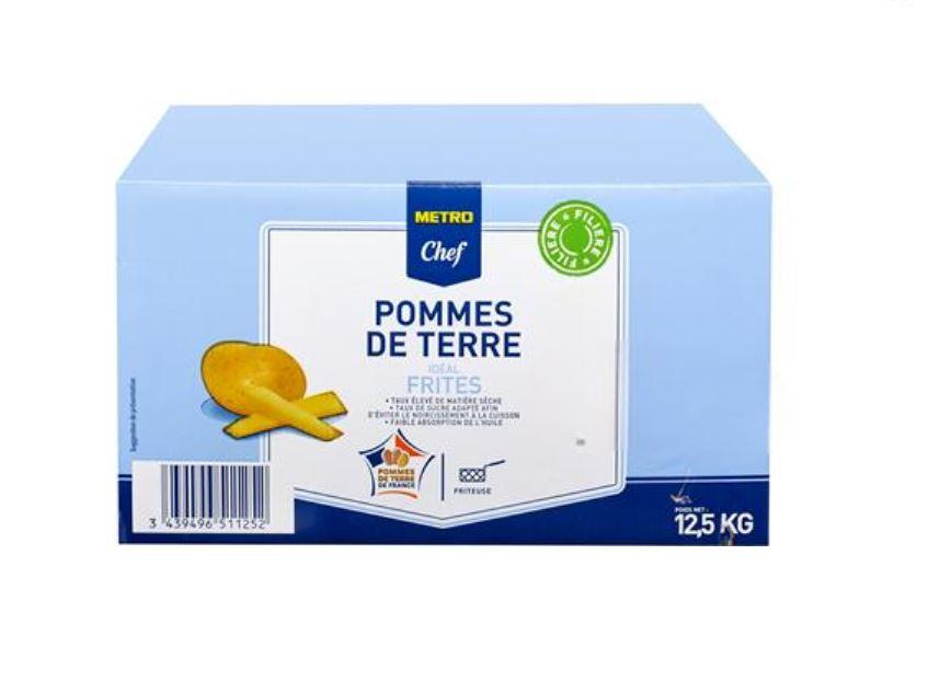 METRO Chef Pomme de terre idéal frite calibre 50+ mm catégorie 1 France 12.5 kg