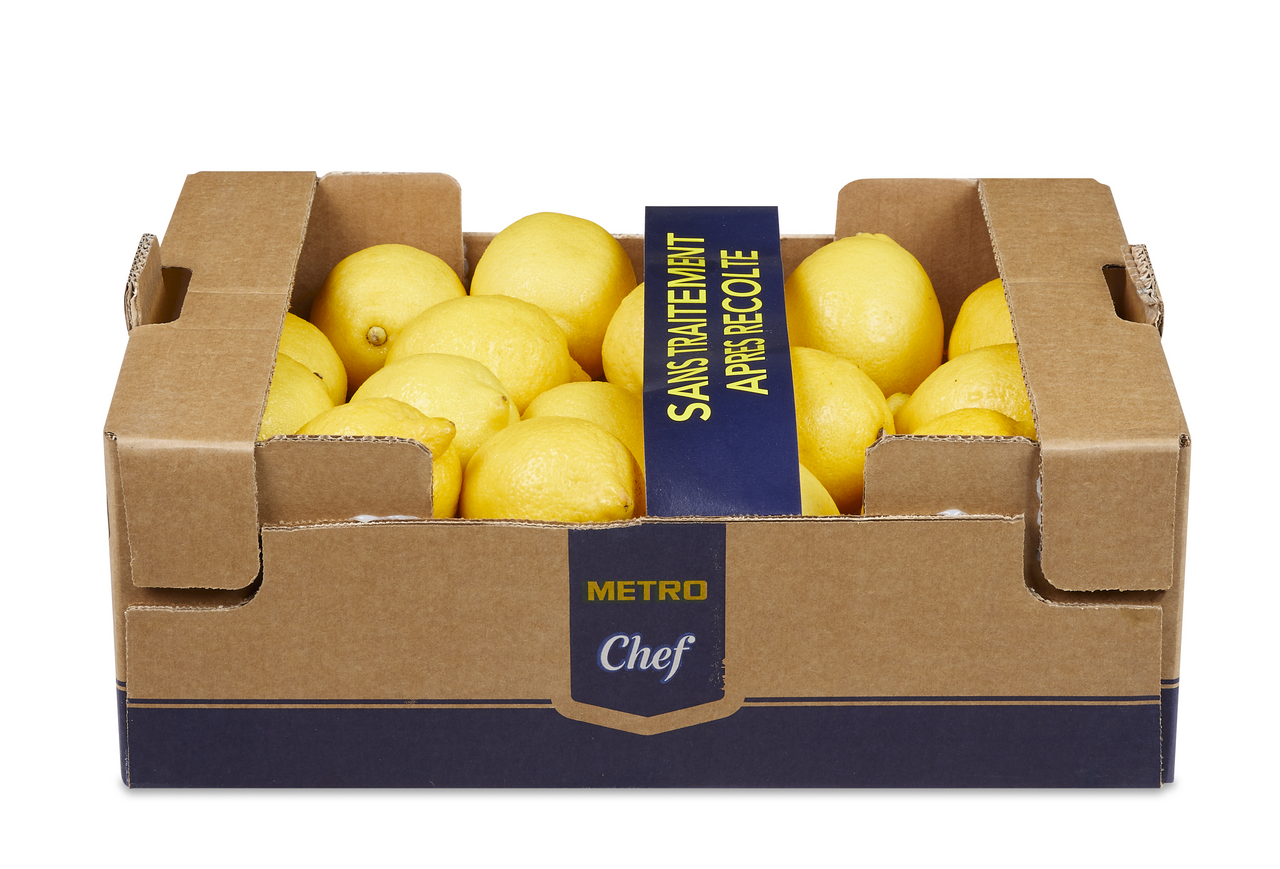 METRO Chef Citron jaune Primofiori non traité calibre 3 catégorie 1 Espagne 6 kg
