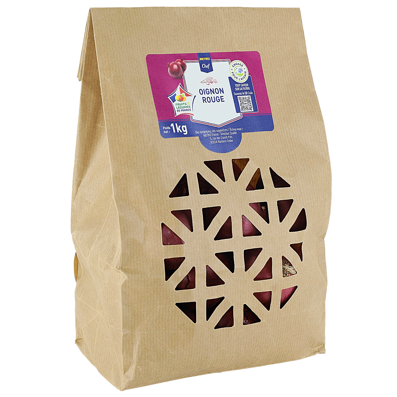 METRO Chef Oignon rouge sac calibre 50/70 mm catégorie 1 France 1 kg