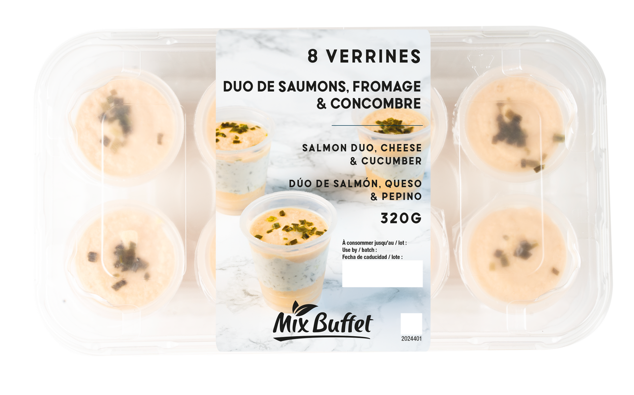Mix Buffet Verrines DUO Saumon-fromage 8x40 g mix 