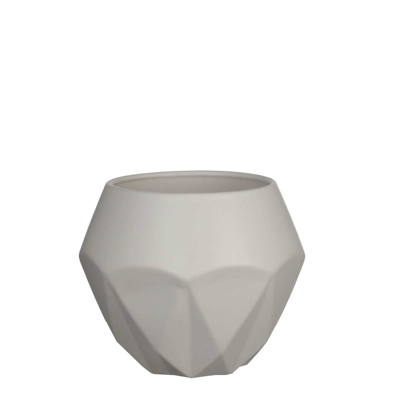 Vase rond en céramique blanc 17 cm