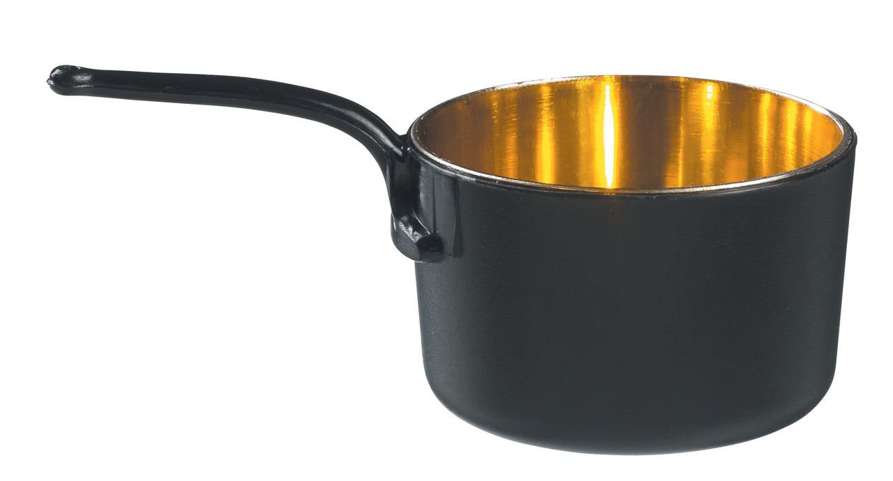 Mise en bouche casserole noir/dorée 45 ml (vendu par 24)