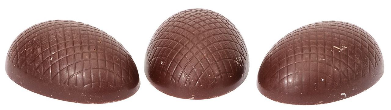 Plaque chocolat copolyester 45 demi-oeufs striés 7.8 g Matfer - 382053