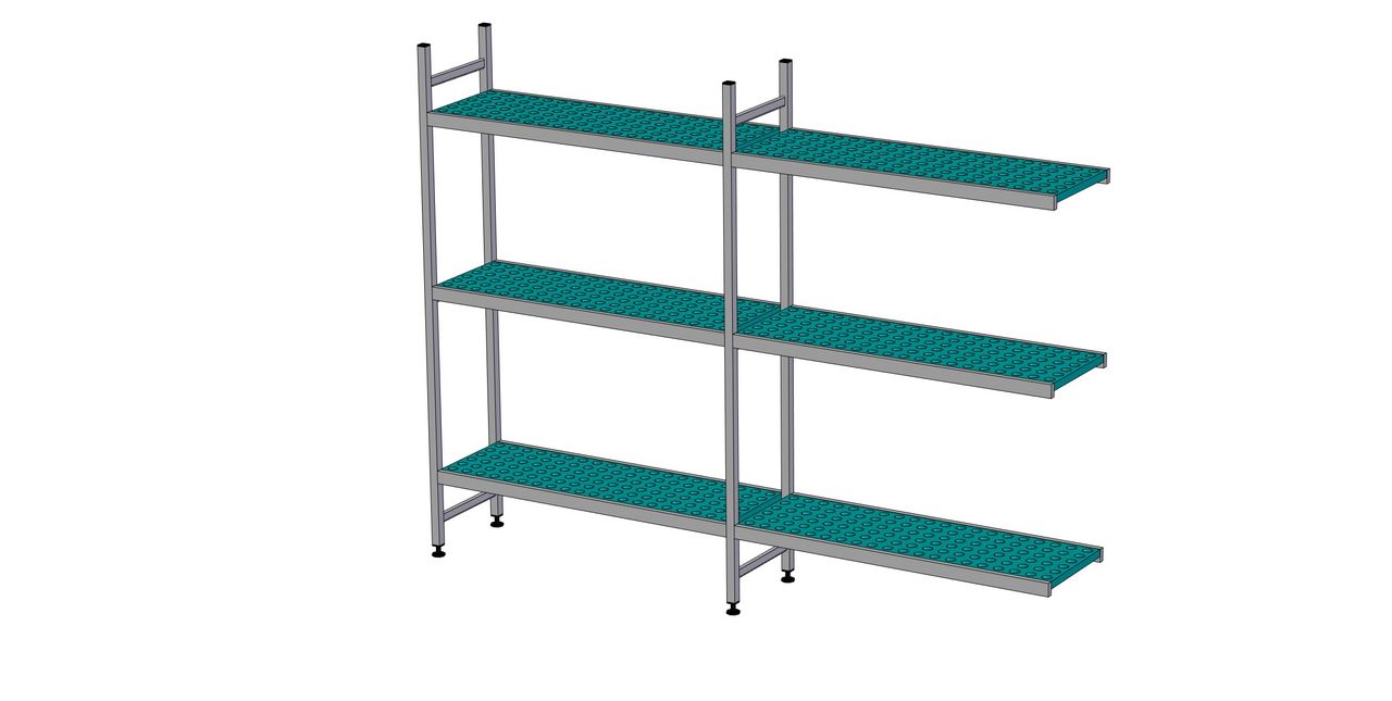 Rayonnage à clayettes en angle longueur de composition 2x1539 mm EA-0226